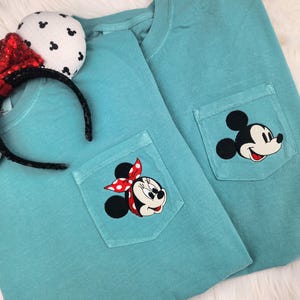Disney Shirt Mickey or Minnie Mouse Pocket Tee