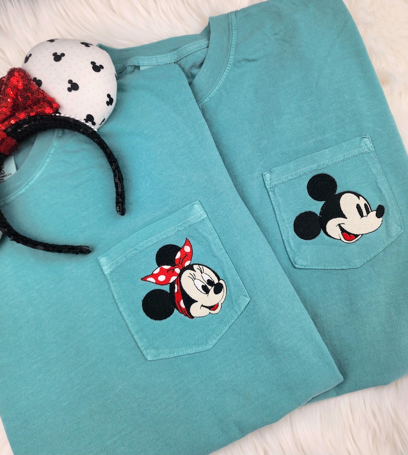 Disney Shirt Mickey or Minnie Mouse Pocket Tee