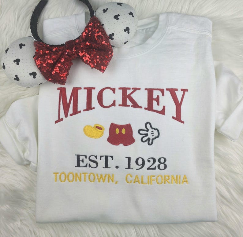 Mickey Mouse Varsity Embroidered Sweatshirt