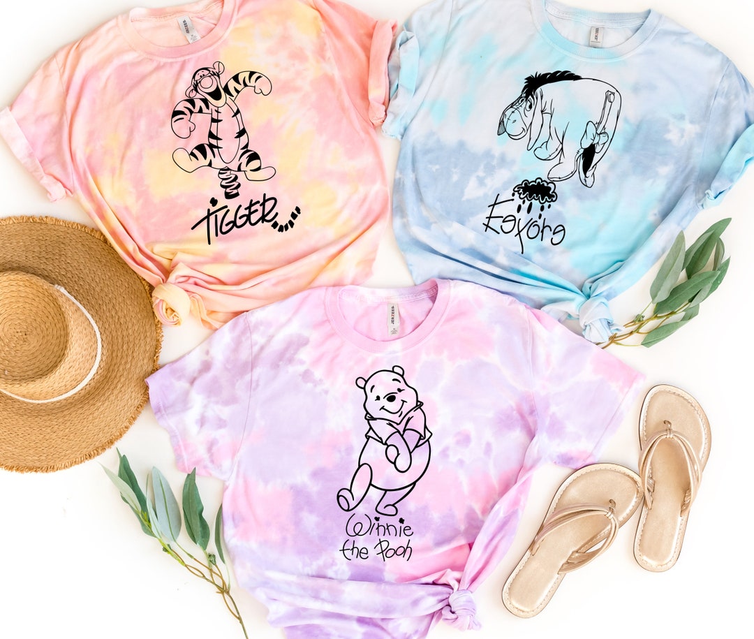 Winnie the Pooh Signatures Tie Dye Shirt Disney Tie Dye Shirt Disney