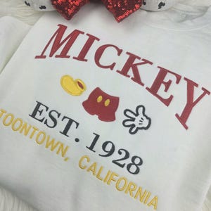 Mickey Mouse Varsity Embroidered Sweatshirt