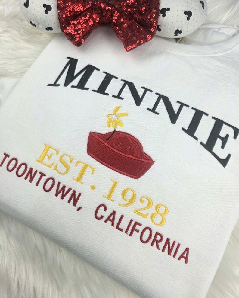 Minnie Mouse Varsity Embroidered Sweatshirt