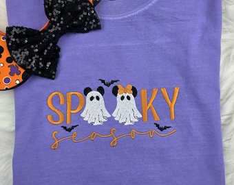 Embroidered Spooky Season Disney Halloween Shirt| Disney Shirt| Disney Sweatshirt| Trendy Sweatshirt