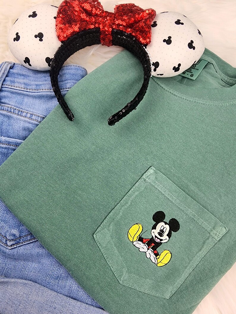 Embroidered Classic Mickey Mouse Pocket Shirt
