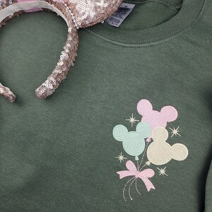 Mickey Balloons Pastel Embroidered Sweatshirt