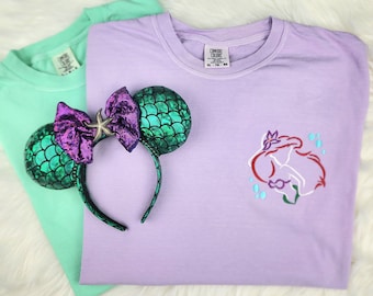 Embroidered Ariel Shirt| The Little Mermaid Shirt| Disney  Shirt| Disney Princess