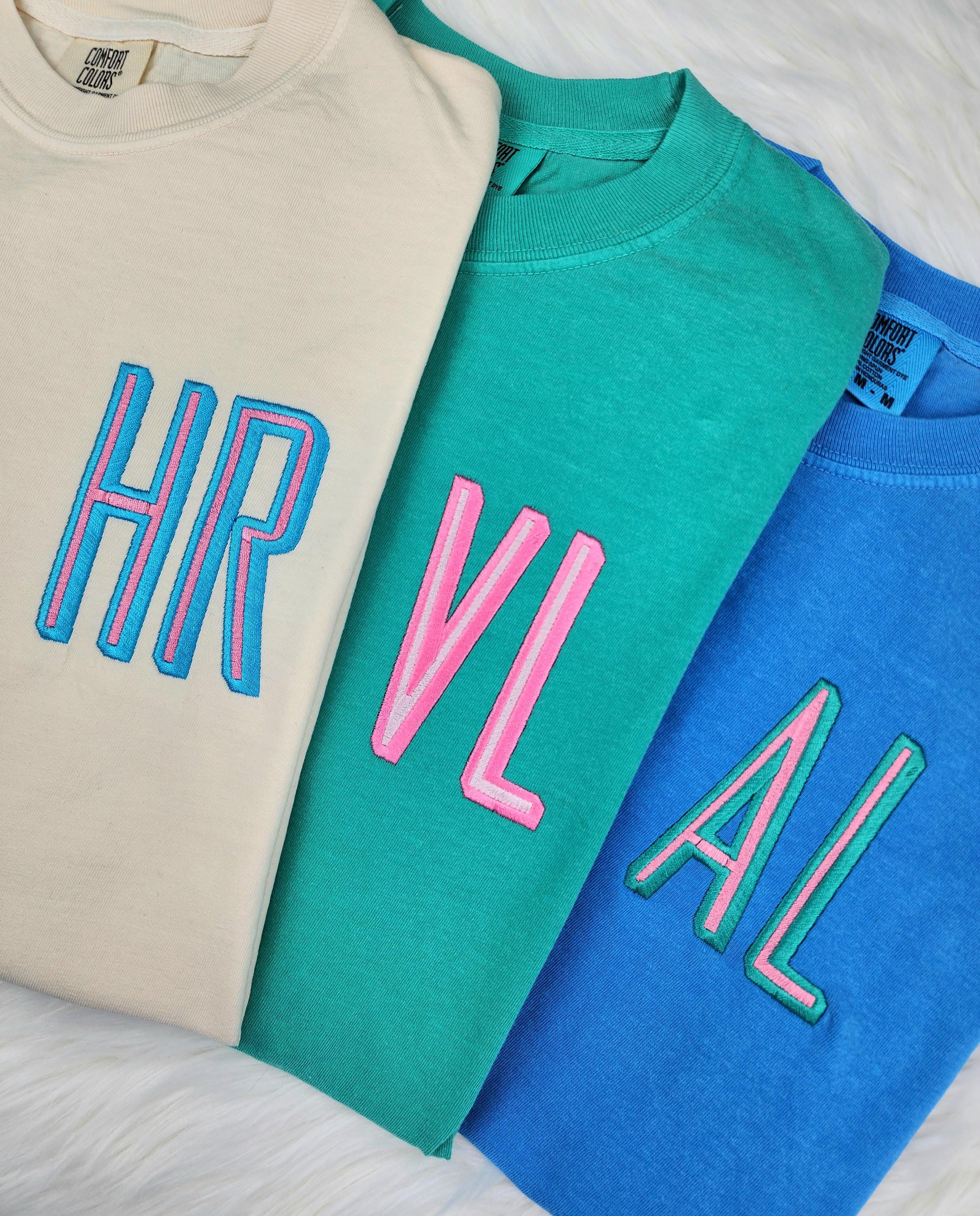 Monogrammed 2 Color Block Shirt| Custom Monogram Shirt| Personalized ...