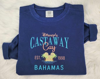 Embroidered Disney Castaway Cay Sweatshirt| Disney Embroidered Shirt|  Disney Cruise Embroidered Sweatshirt| Disney Crewneck
