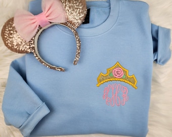 Monogrammed Aurora Shirt| Aurora Embroidered Shirt| Sleeping Beauty Sweatshirt| Disney Embroidered Shirt