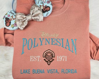 Sweat-shirt polynésien brodé Disney | Chemise Disney| Sweat-shirt Disney World | Centre de villégiature Disney