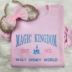 Magic Kingdom Embroidered Sweatshirt| Disney Embroidered Shirt| Disney World Embroidered Sweatshirt| Disney Crewneck