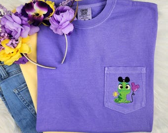 Disney Shirt Pascal Comfort Colors Pocket Tee | Disney Comfort Colors T-Shirt| Rapunzel