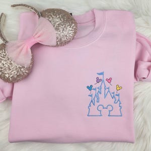 Disney Castle Embroidered Sweatshirt| Disney Castle Embroidered Shirt|  Disneyland Embroidered Sweatshirt| Disney World Disney Crewneck