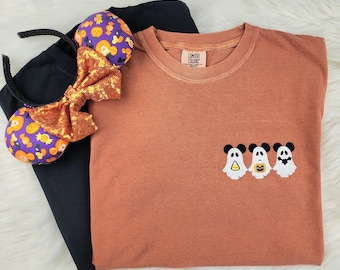 Trick or Treat Mickey Ghosts Embroidered Shirt| Mickey Embroidered Shirt|  Disney Halloween Embroidered Sweatshirt| Disney Crewneck
