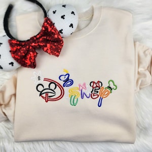 Disney Embroidered Sweatshirt| Disney Embroidered Shirt| Disneyland Embroidered Sweatshirt| Disney World Sweatshirt| Disney Crewneck