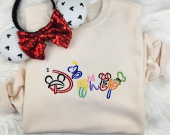 Embroidered Disney Sweatshirt| Disney Shirt| Disneyland Sweatshirt| Disney World Sweatshirt