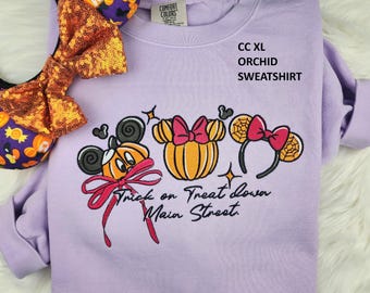 Ready To Ship Disney Halloween Trick Or Treat Down Main Street Sweatshirt