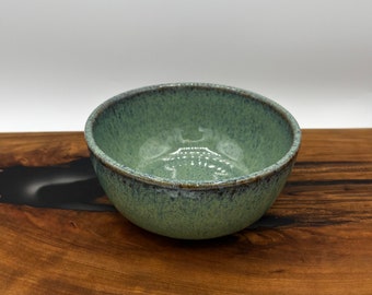 Green Ceramic Bowl, Cereal Bowl, Handmade Stoneware Pottery Bowl