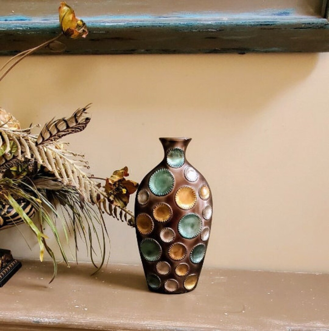 Bronze Vase Home Decor Antique Flower Metal Vintage Anniversary Gift ...