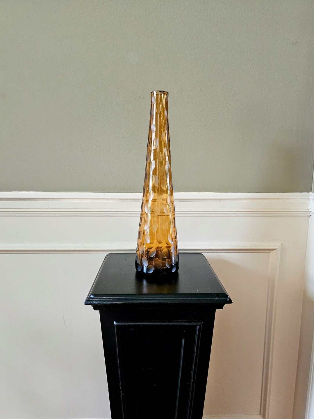 Iridescent Glass Vase Art Vintage Hand Blown Collectible Gift for Her ...