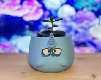 Joli cache-pot en forme de narval, jardinière succulente, Idées cadeaux pour les amateurs de plantes, Jolie jardinière de bureau, cadeau plante pour maman, jardinière de table, kawaii