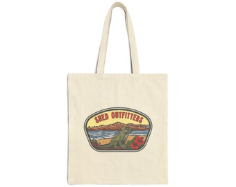 Shed Outfitters Iguana Logo Cotton Canvas Tote Bag