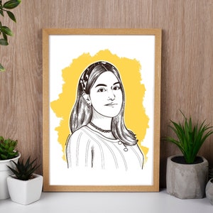 Custom digital portrait, Cartoon drawing portrait,Personalised family portrait gift,Line drawing, Couple portrait,Pet portrait