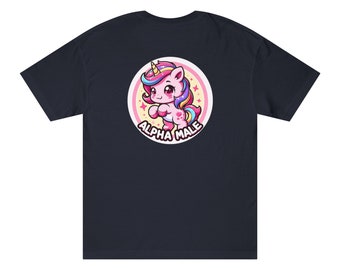 Alpha Male T-Shirt Tee Top Funny Meme Unicorn Gift Unisex Joke Prank Fathers Day