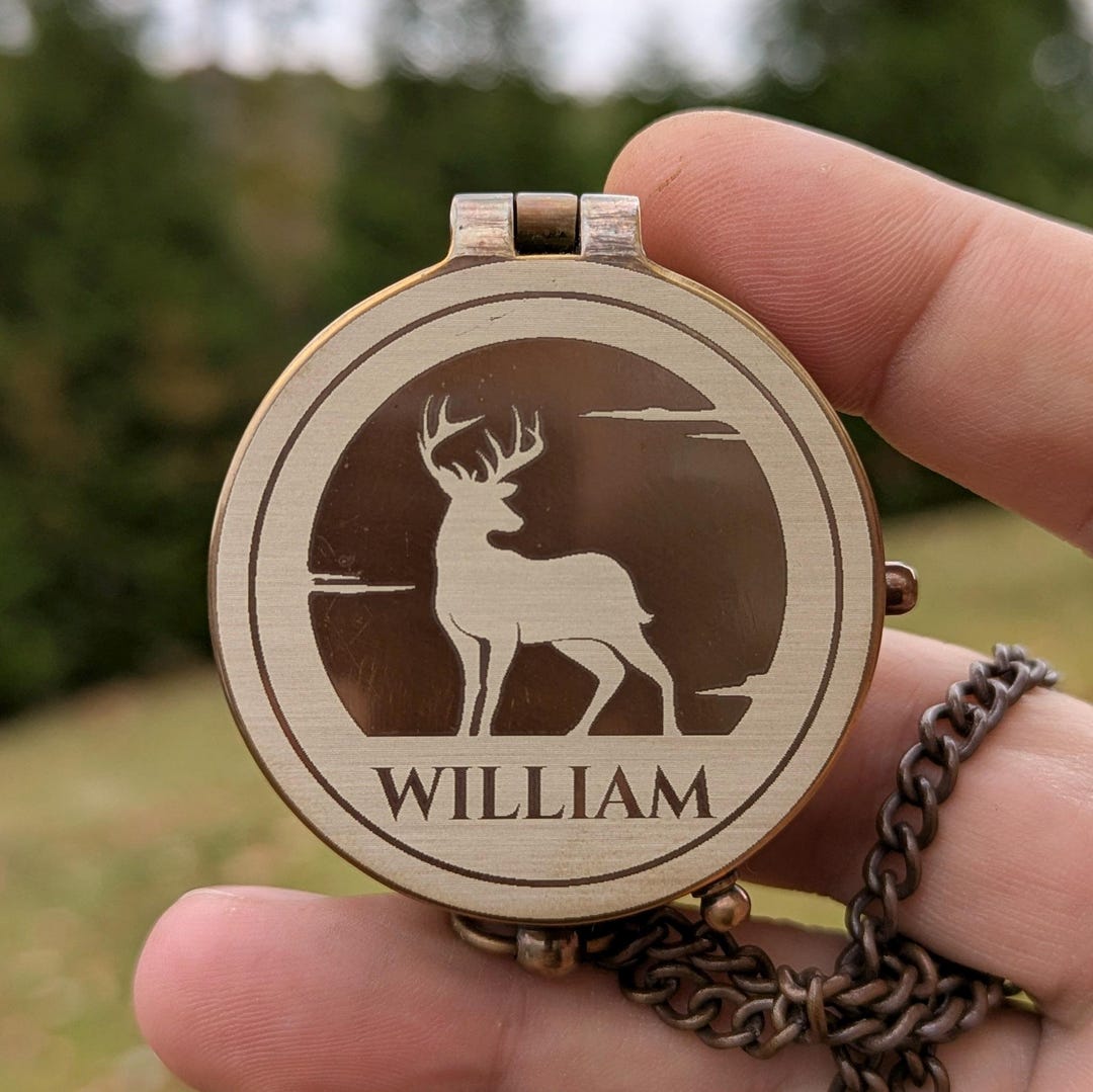 Compus With Deer Personalized Deer Gifts for Christmas, Deer Hunter Gifts, Engraved ...