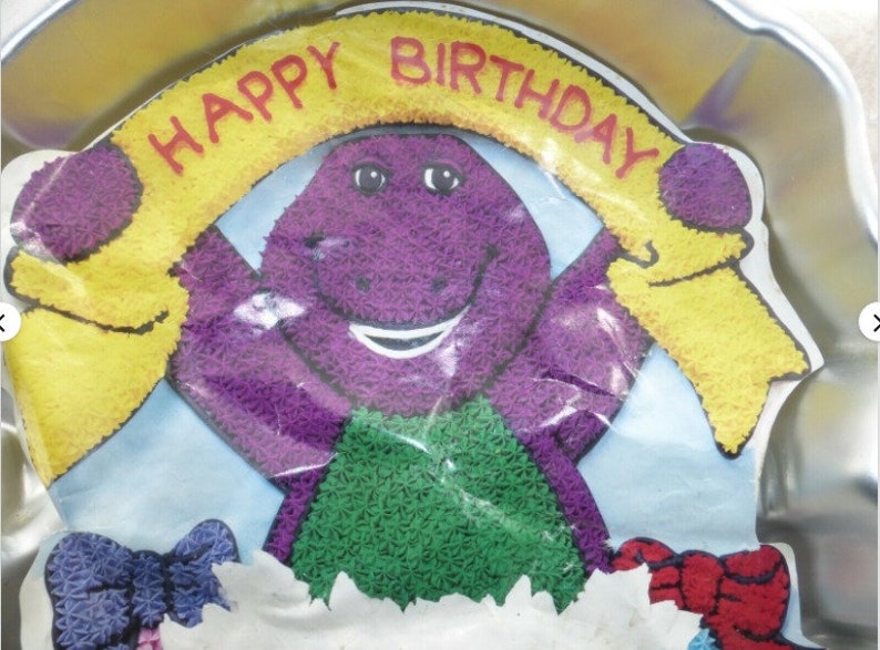 RARE Vintage Barney the Dinosaur Wilton Cake Pan Instructions Retired Early 1990s Etsy