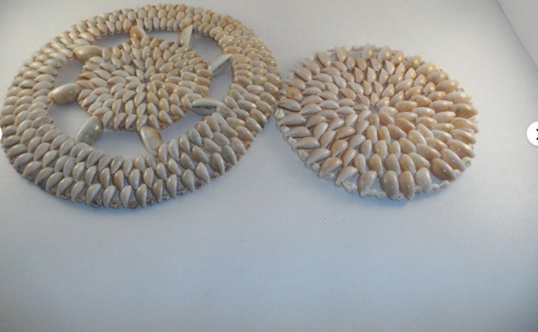 2 Conch Seashell Trivet Coaster Hot Pad Doily Kitchen Etsy