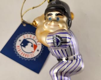 MLB Colorado Rockies SC Christmas Ornament Glass Baseball Player Authentic