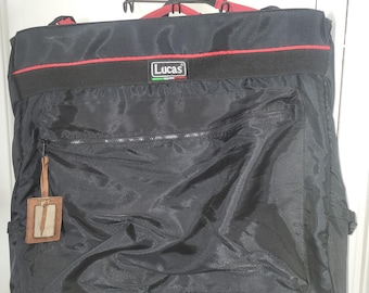LUCAS Black Nylon Garment Bag Suitcase Luggage Travel Suit Carry On Foldable