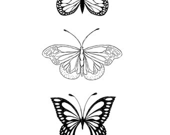 Digital download hand drawn butterfly print. Digital download. Butterfly print. Gift