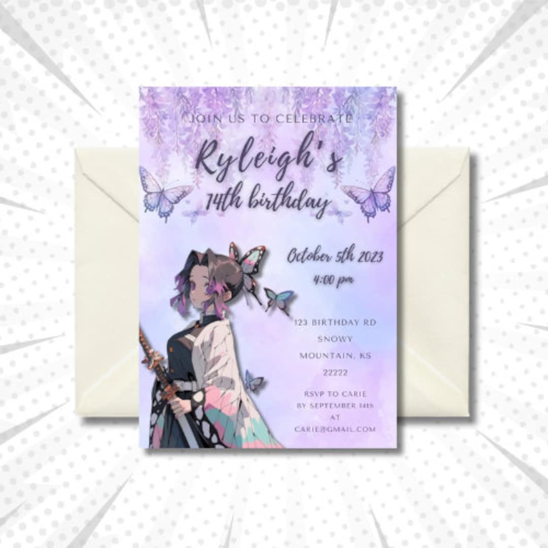 Editable Anime‑style Birthday Invitation • 5×7 Manga‑inspired