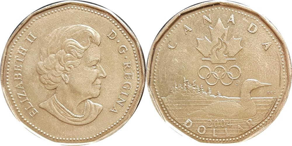 カナダ　ドルコイン カナダコイン 2種 1ドル硬貨 ルーニー エリザベス2世 / 5