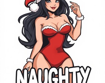 Santa's Naughty List - 35 High-Resolution PNG Files for T-Shirts, Crafts, Print & Web Projects | Adult-Themed Design (No Nudity)