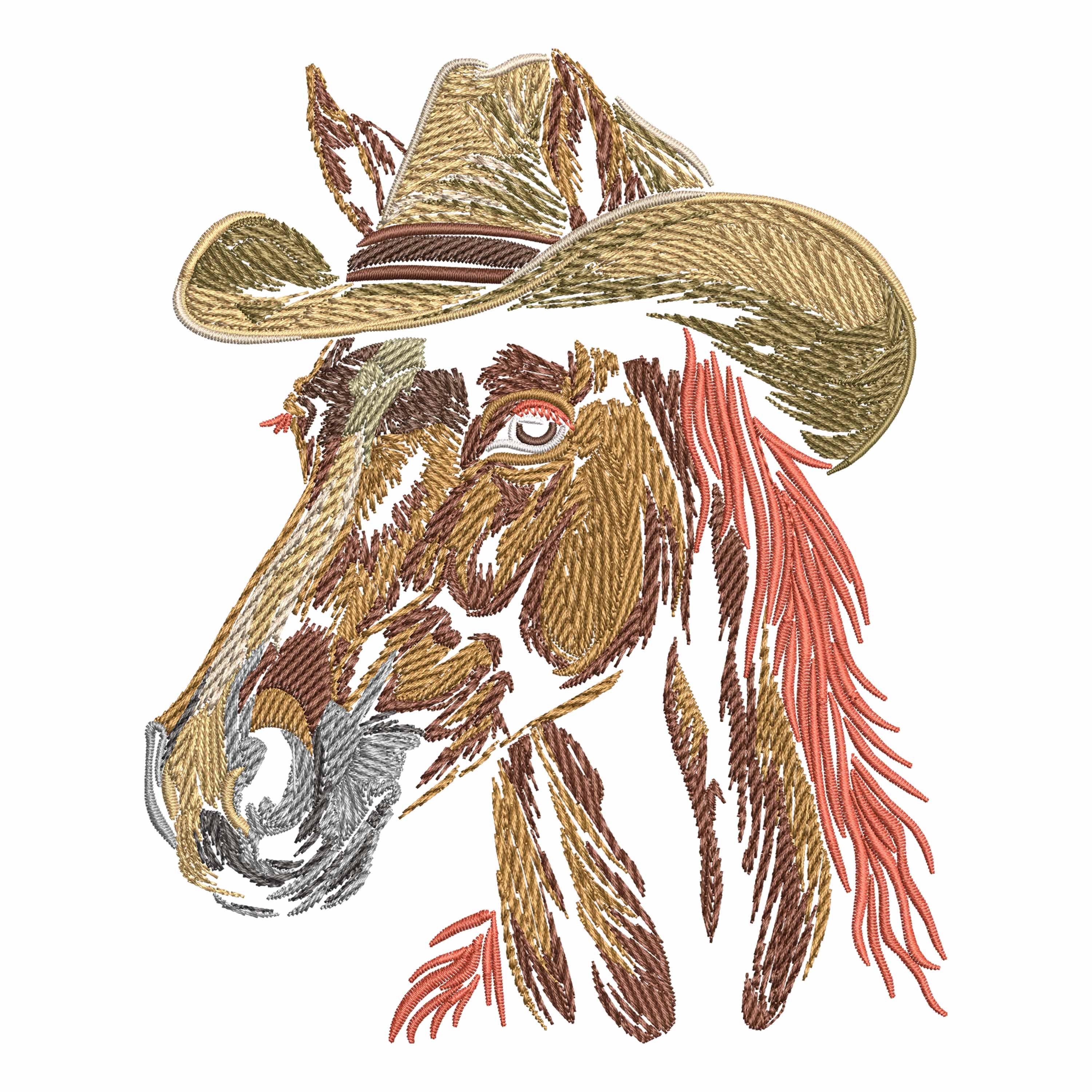 Embroidery Design Ranch Sorting Western Horse Embroidery Design – Cowboy Hat Horse Machine Embroidery ...