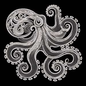 Octopus Embroidery Design – Intricate Marine Pattern, Nautical Digital File for Apparel & Décor, Ocean-Inspired Art, PES File