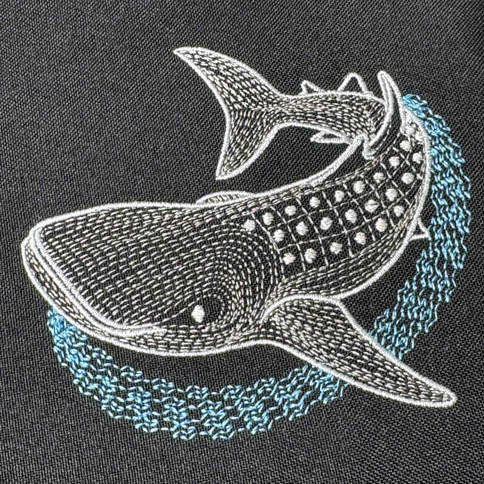 Whale Shark Embroidery Design Marine Wildlife Pattern Ocean inspired whale-shark-embroidery-design-marine-wildlife-pattern-ocean-inspired