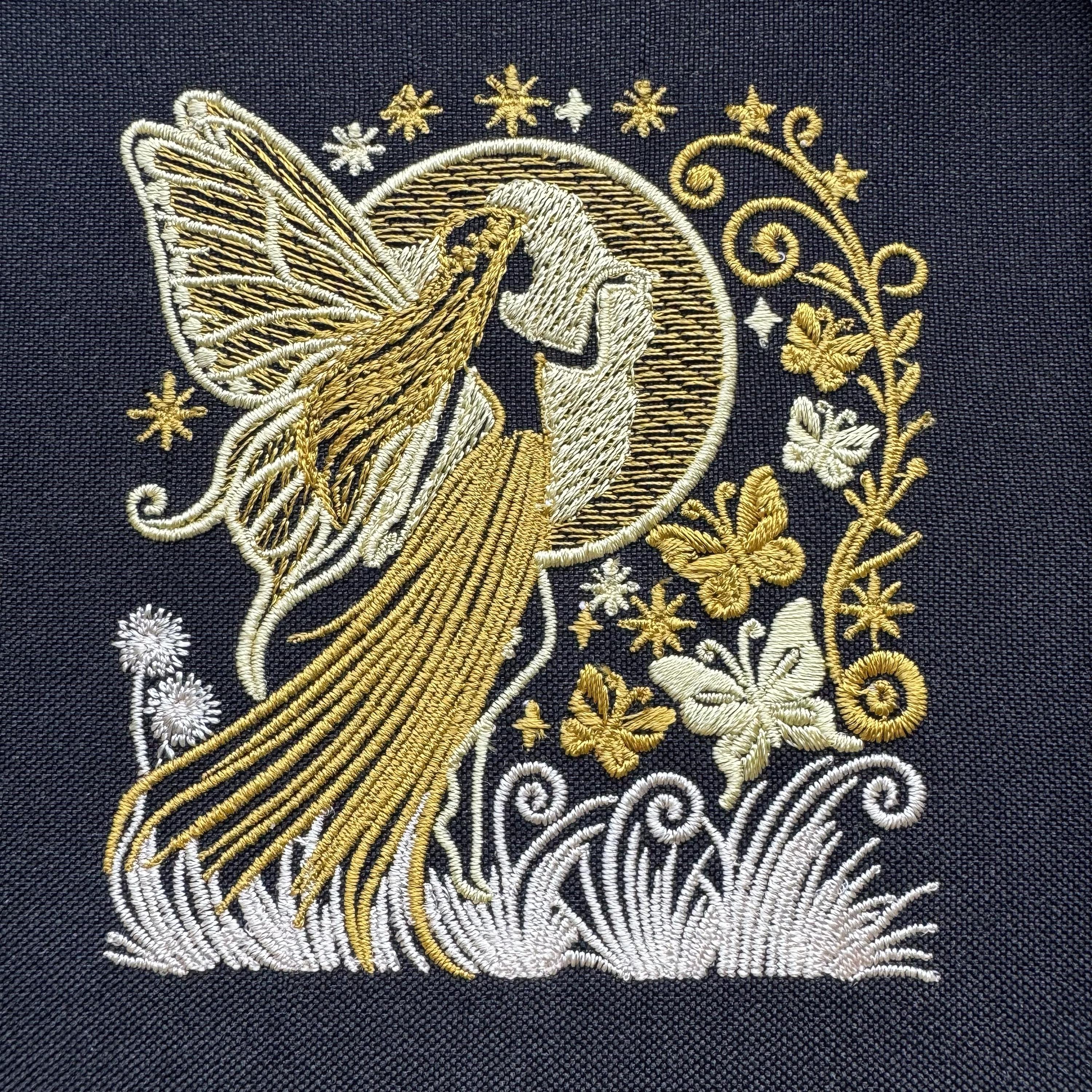 Moon Fairy Embroidery Design – Whimsical Silhouette Machine Embroidery ...