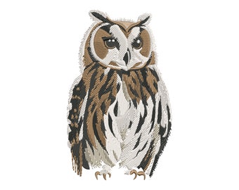 Enigmatic Owl Embroidery Design - Wild Forest Wisdom Emblem, Fill Stitch Night Bird PES Files, Nature Inspired Nursery Theme