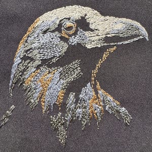 Raven Embroidery Design – Realistic Bird Pattern, Gothic Wildlife ...