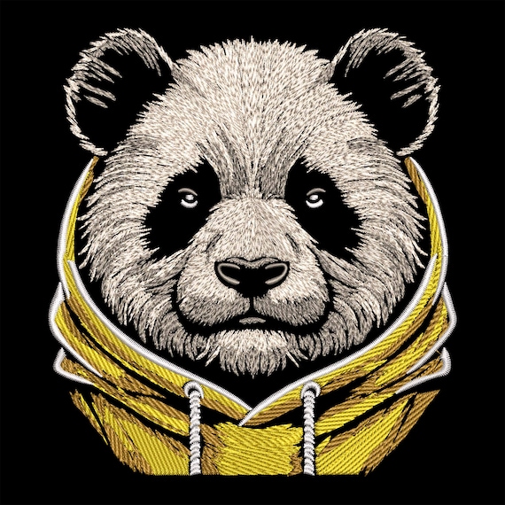 Panda Embroidery Design in Hoodie – Trendy and Stylish Animal