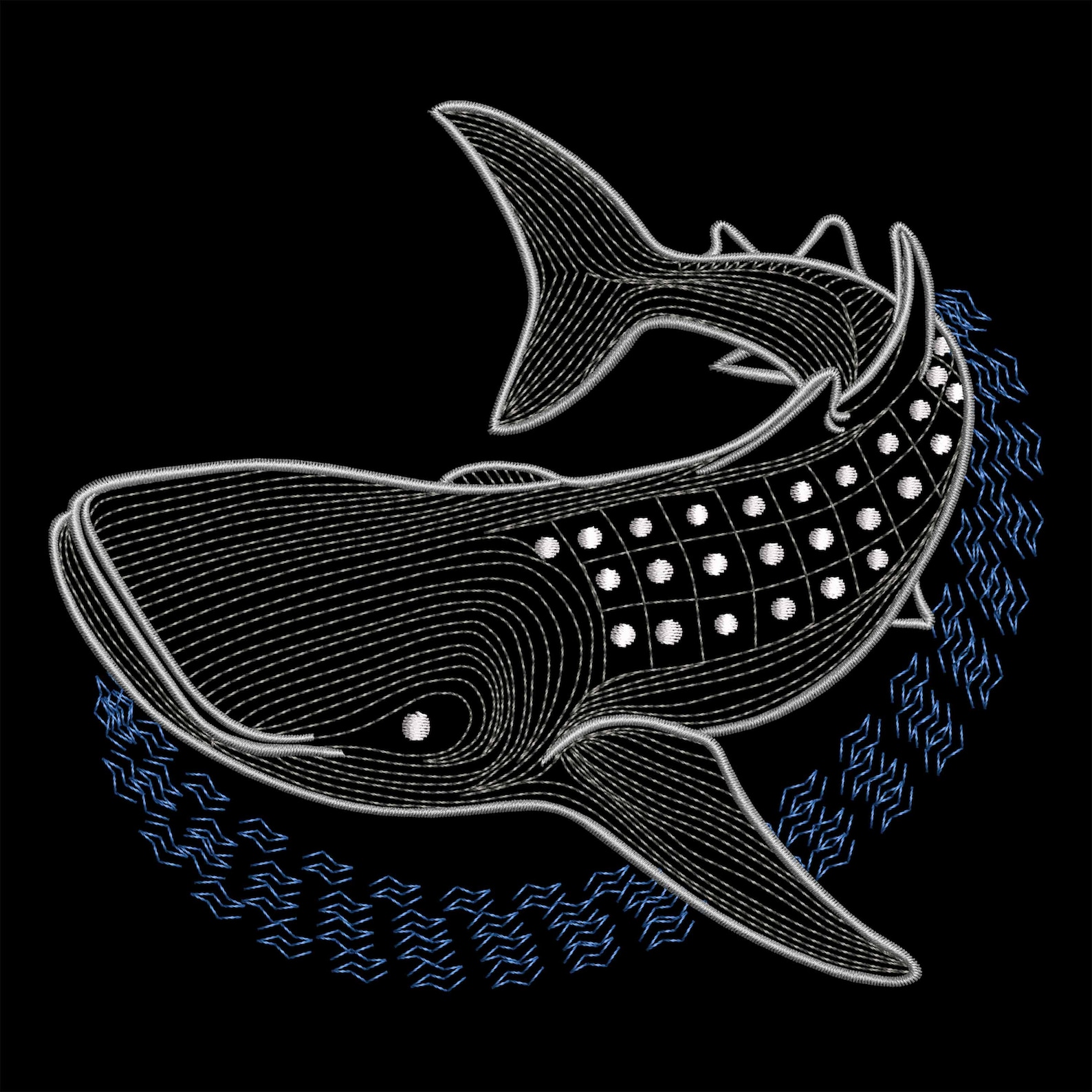 Whale Shark Embroidery Design Marine Wildlife Pattern Ocean inspired whale-shark-embroidery-design-marine-wildlife-pattern-ocean-inspired