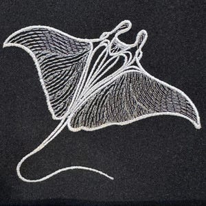 Manta Ray Embroidery Design – Ocean Wildlife Pattern, Nautical Sewing ...