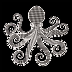 Octopus Embroidery Design – Ocean-inspired motif, Marine wildlife  File for Apparel & Décor, Beach-themed stitching, PES File