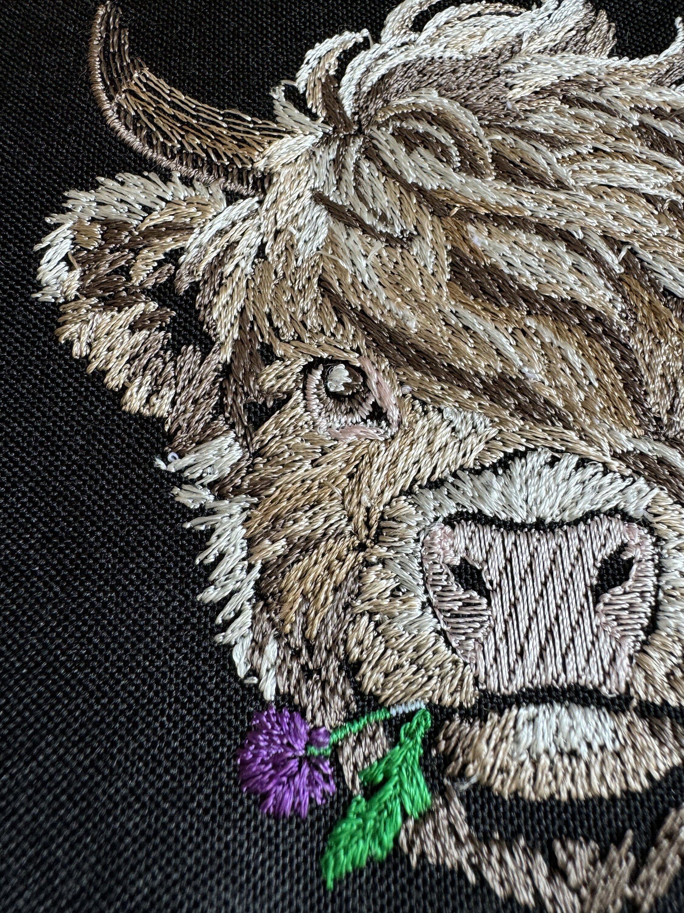 Small Cow Designs Adorable Highland Cow Embroidery Design – Rustic Farm Animal Pattern ...