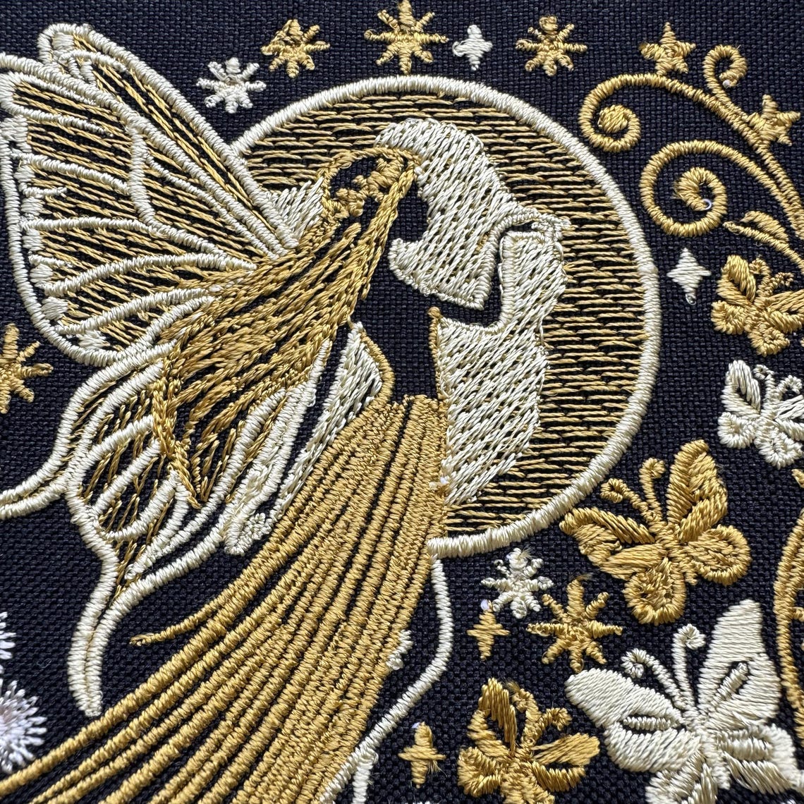 Moon Fairy Embroidery Design – Whimsical Silhouette Machine Embroidery ...