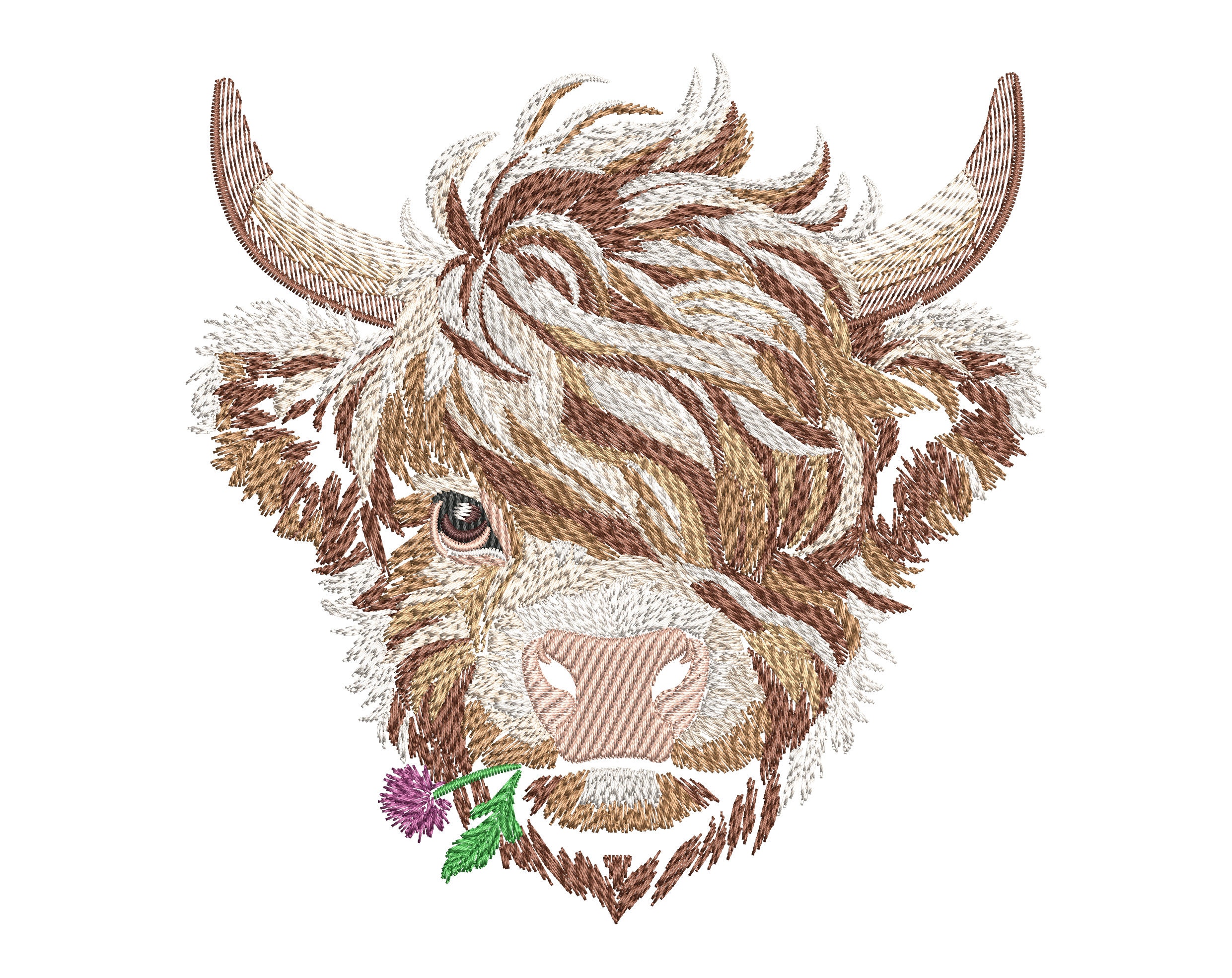 Small Cow Designs Adorable Highland Cow Embroidery Design – Rustic Farm Animal Pattern ...